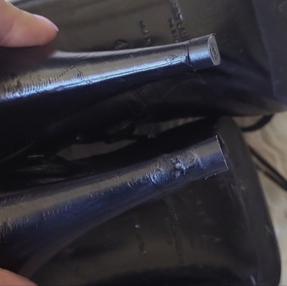 SAINT LAURENT Fetish lace up Textured-leather Ankle Boots - Picture 13 of 16